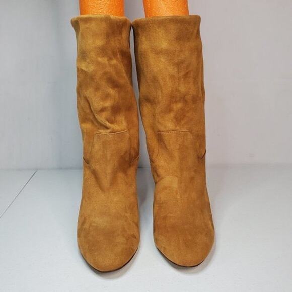 Athena Alexander Tan Slouch Faux Suede Hidden Wedge Fashion Boots 11 - Picture 2 of 10